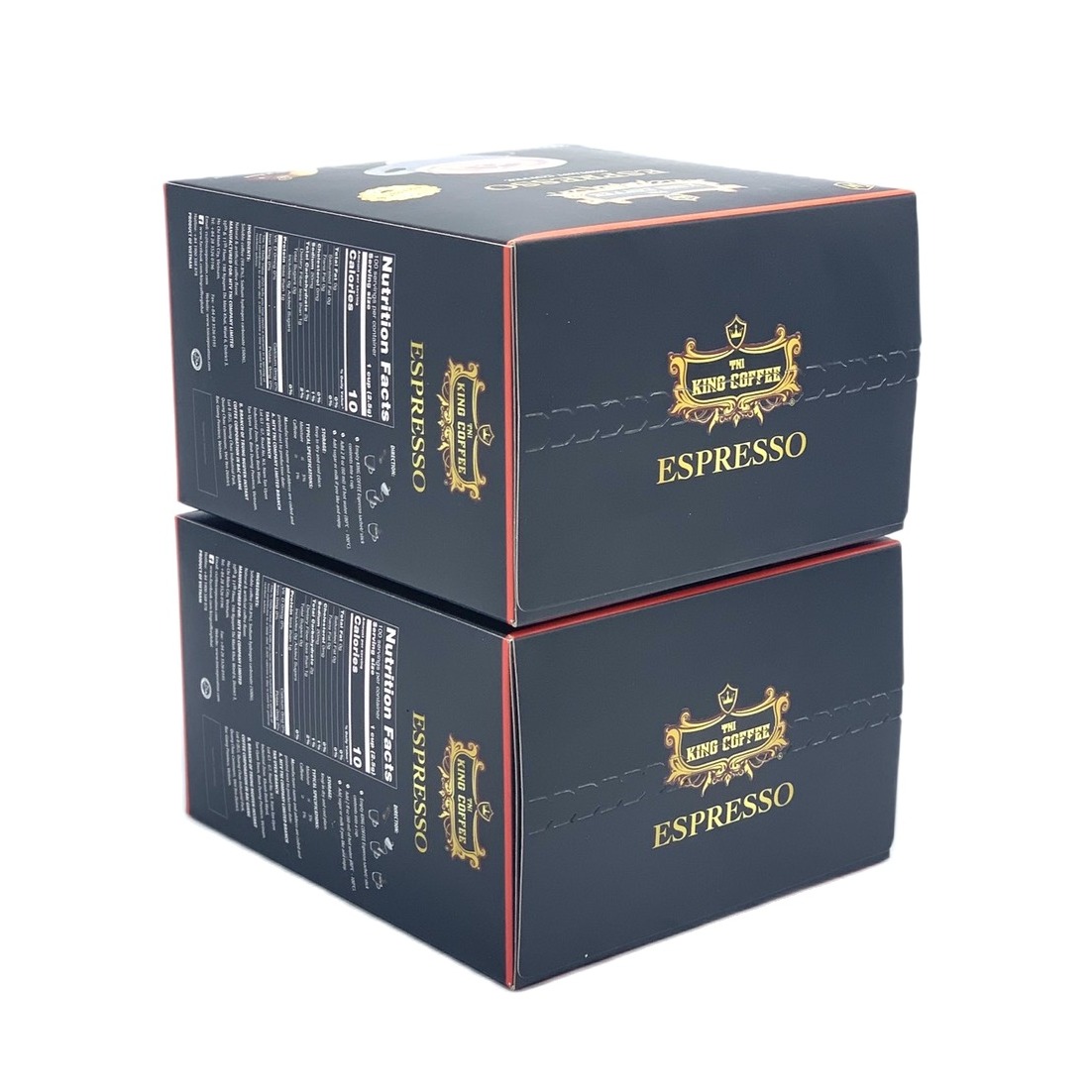 Combo 2 Hộp 100 Gói Cà phê hòa tan ĐEN( Không Đường Sữa) Espresso King Coffee