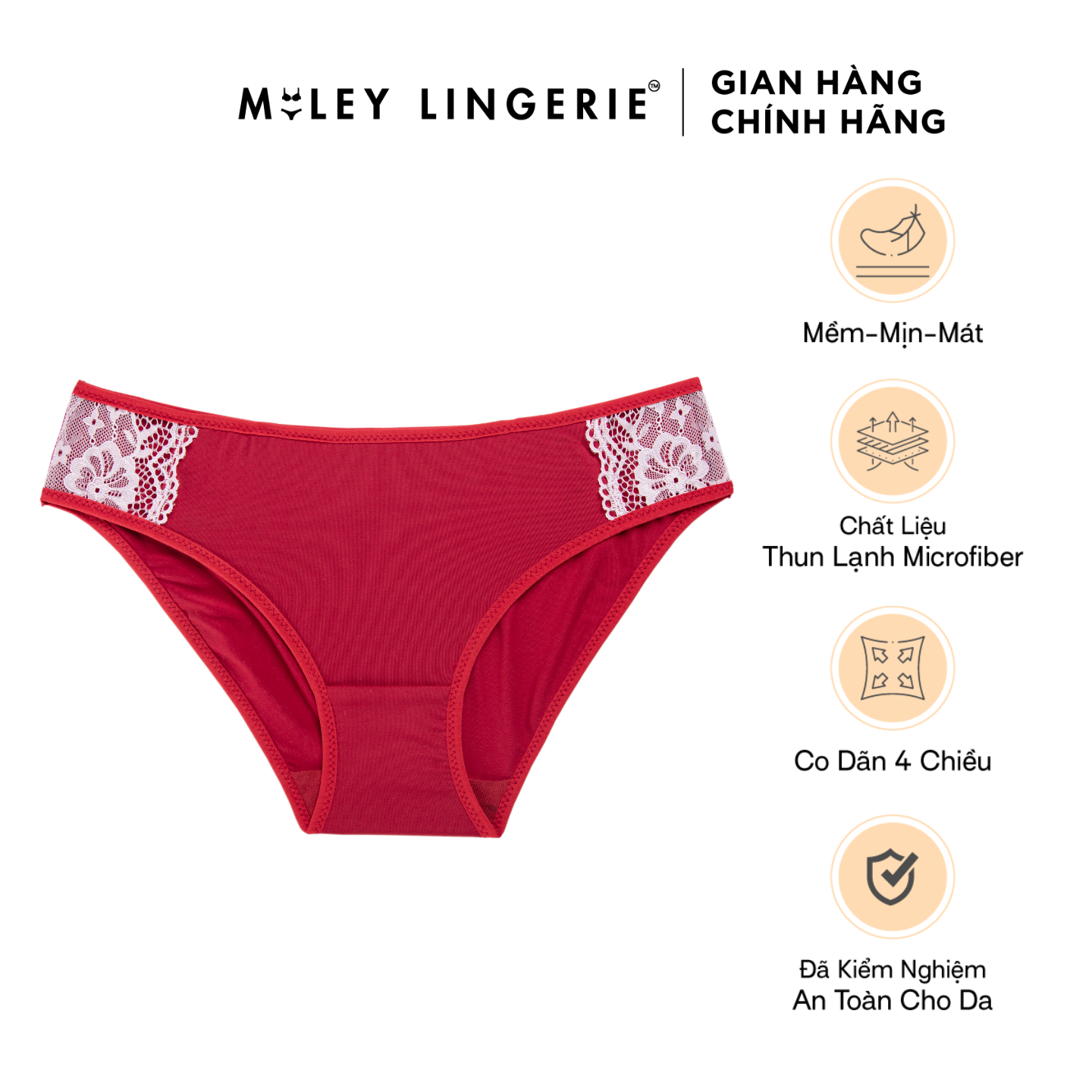 Quần Lót Nữ Thun Lạnh Miley Lingerie Có Ren Kháng Khuẩn Thông Thoáng