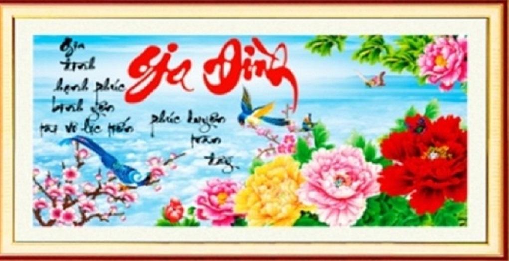 Tranh đính đá Gia đình hạnh phúc - LV176