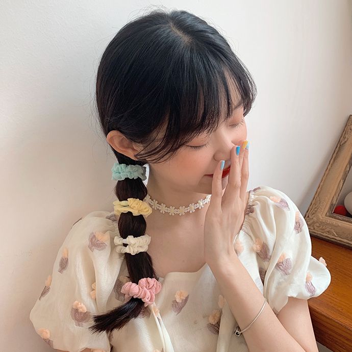 [LIN] Scrunchies Nhỏ Cột Tóc Buộc Tóc Màu Pastel