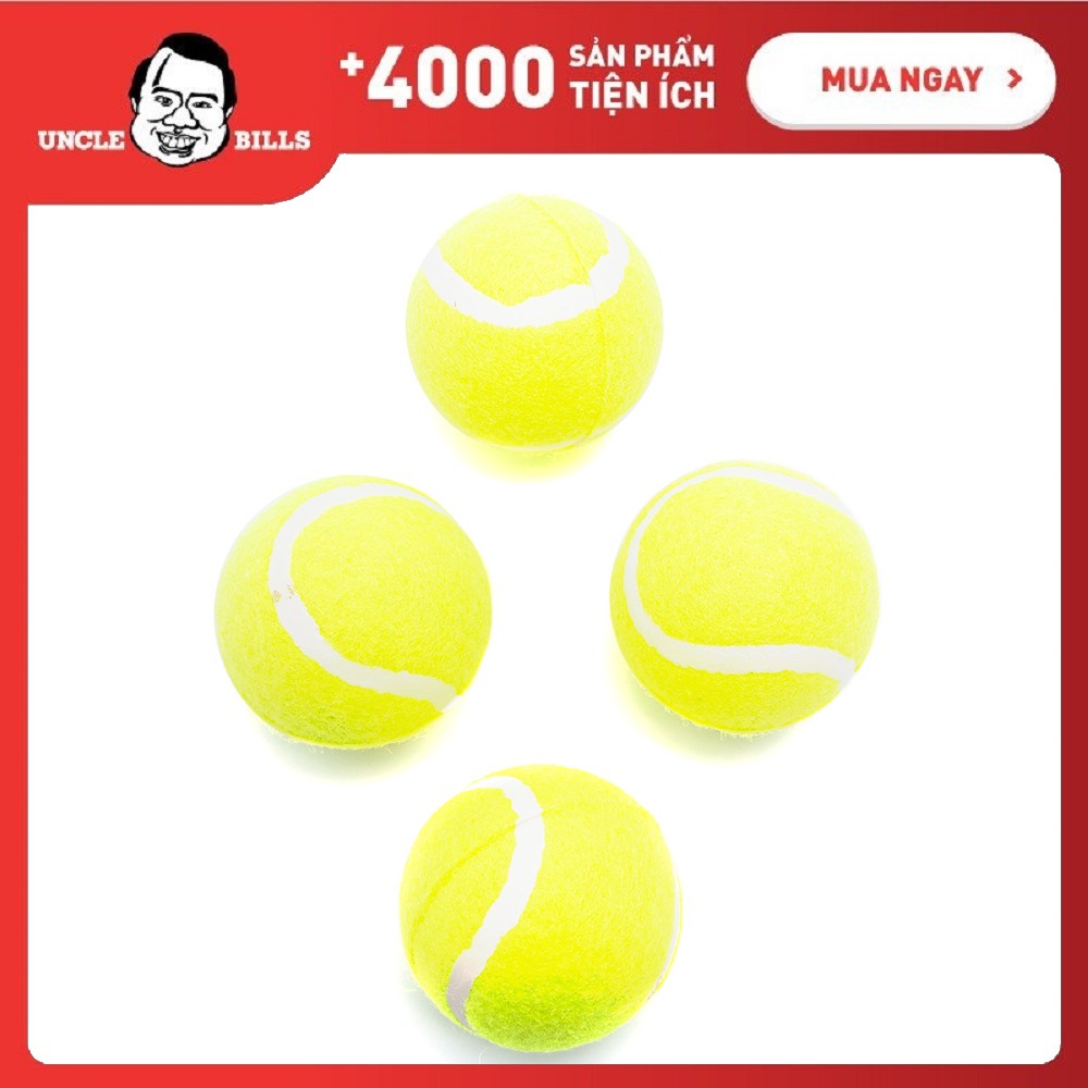 Bộ 4 bóng tennis đường kính 6,2 cm, màu xanh lá đồ chơi dành cho trẻ em, thú cưng Uncle Bills LS0002 độ nảy độ, đàn hồi tốt, chất liệu cao su cao cấp