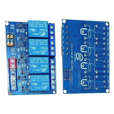 Module 4 Relay 12Vdc Có Optocoupler 2 Mức Kích High/Low Htc