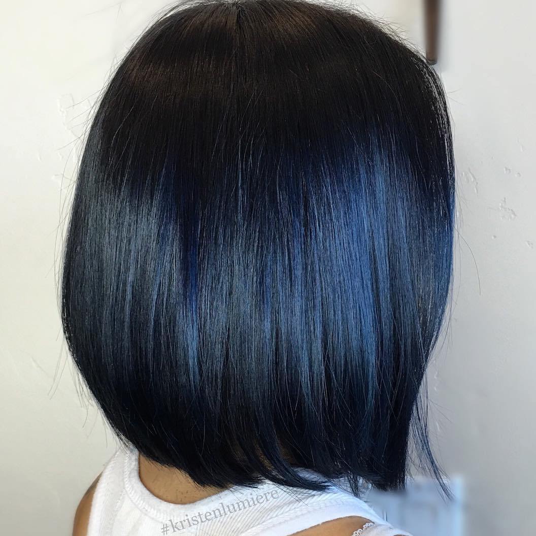 Nhuộm tóc màu Xanh Đen Blue Black mix 0/28