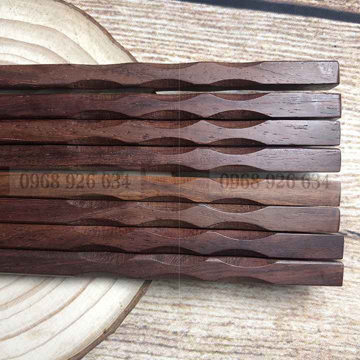Đũa ăn cơm - Bộ 10 đôi đũa gỗ cẩm CAO CẤP - Đũa gỗ chống mốc