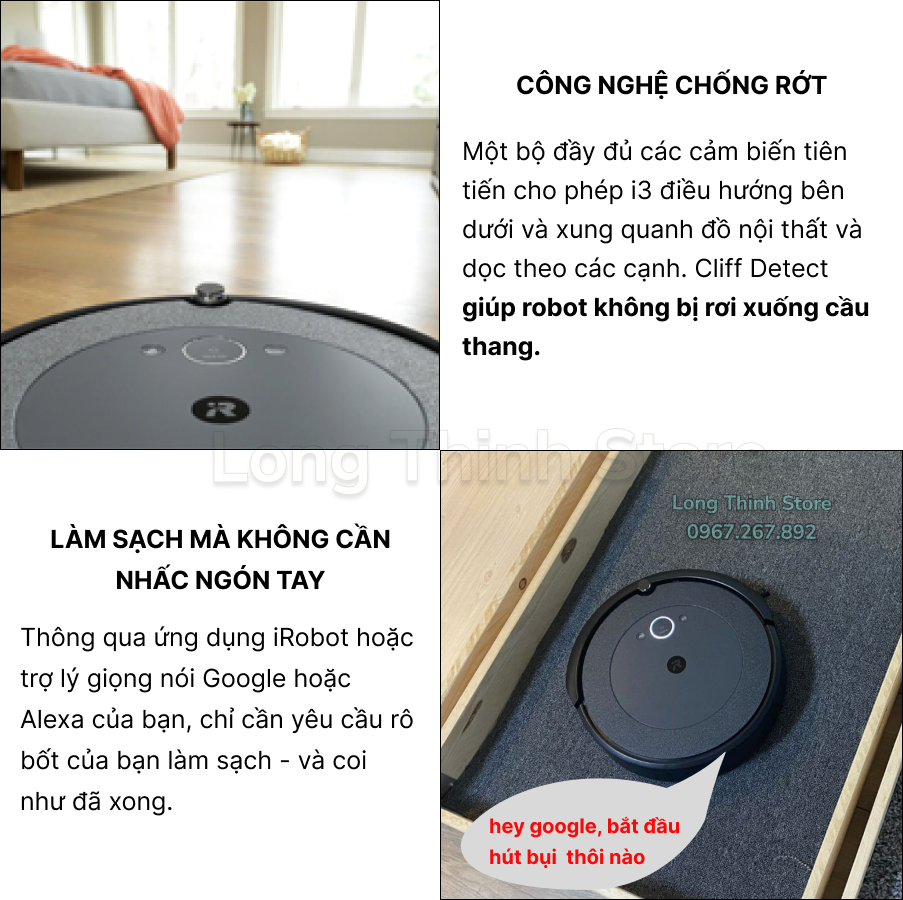 [BH 12 tháng chính hãng] Robot Hút Bụi Tự Động iRobot Roomba i3 plus