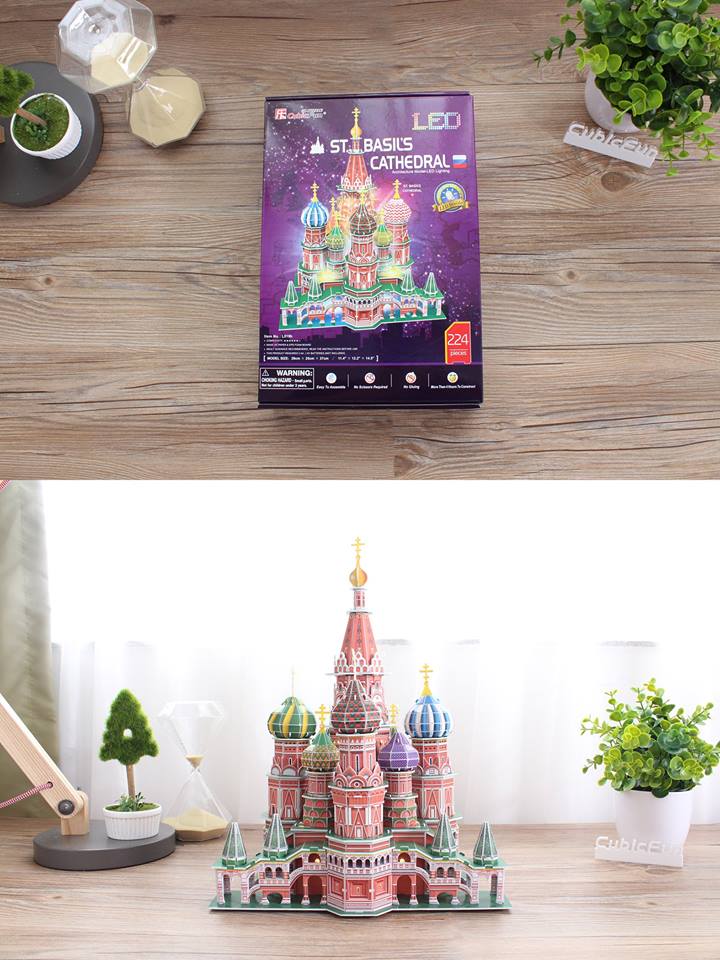 Mô hình giấy 3D CubicFun - Led Quảng Trường Đỏ - St. Basil's Cathedral- (L519h)