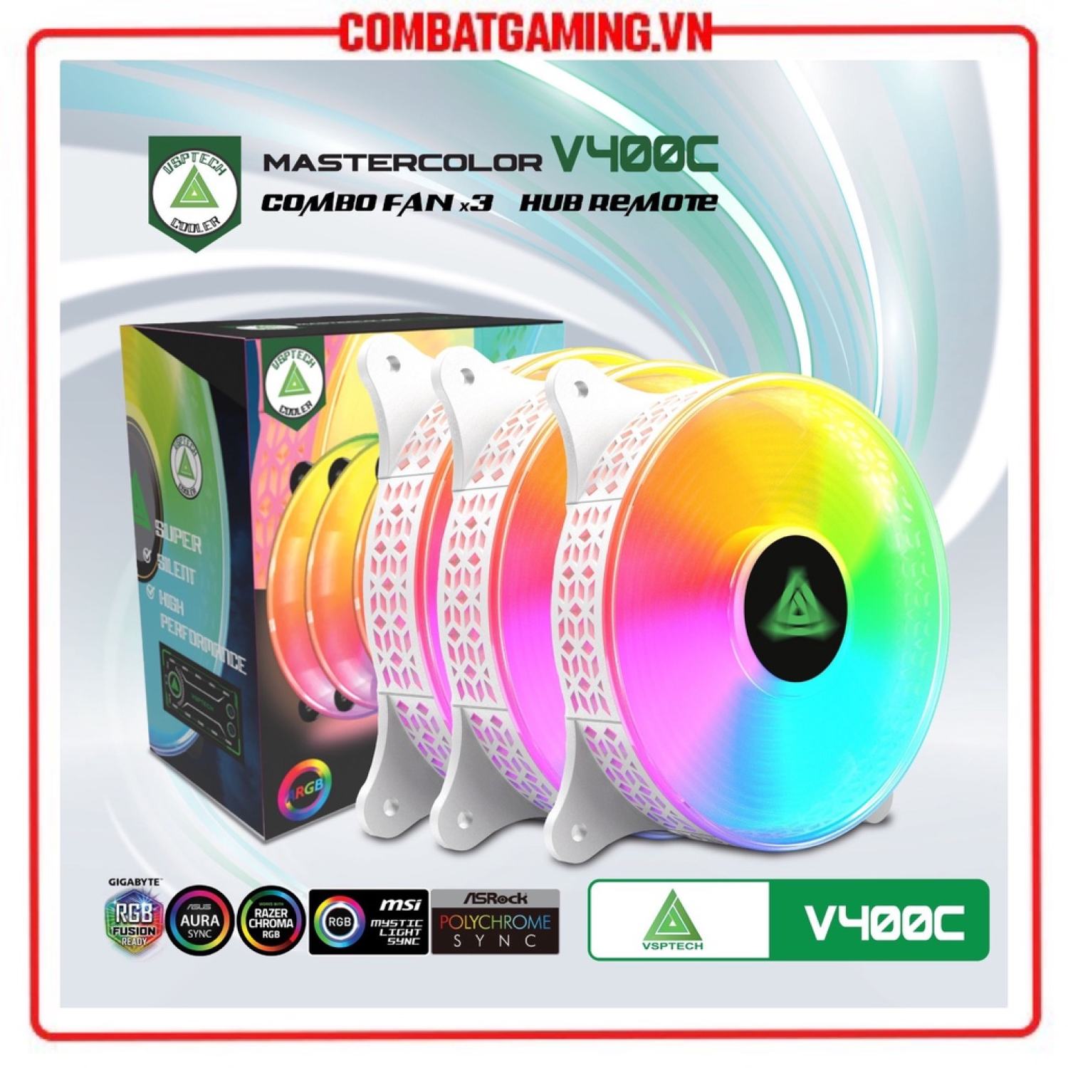 Kit 3 Fan VSP V400C LED RGB