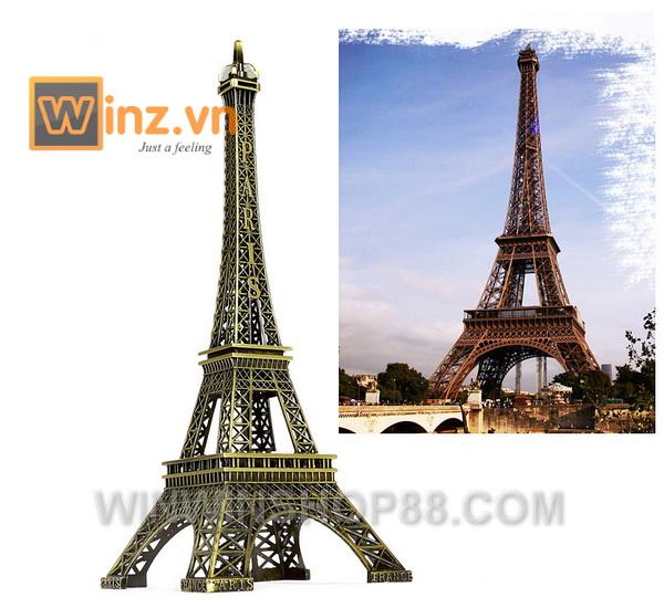 Mô hình tháp Eiffel cao 25 cm (màu vàng rêu)