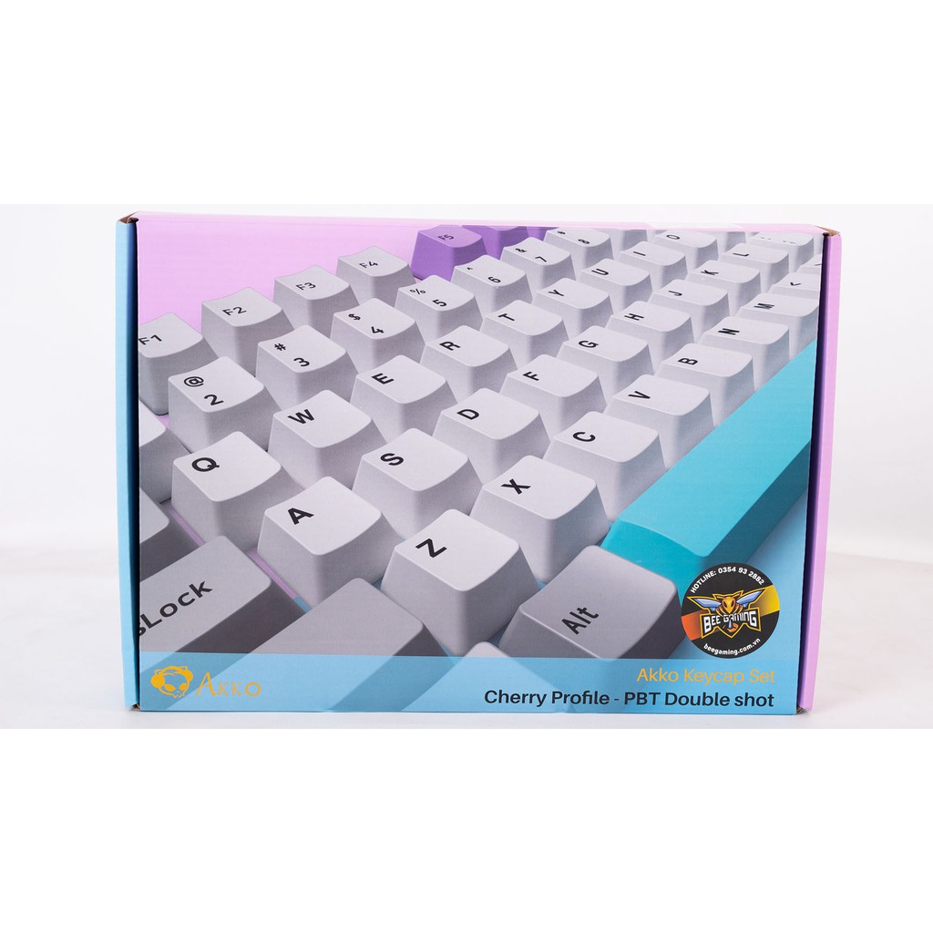 Keycap AKKO Silent (PBT Double-Shot, Cherry profile, 177 nút)