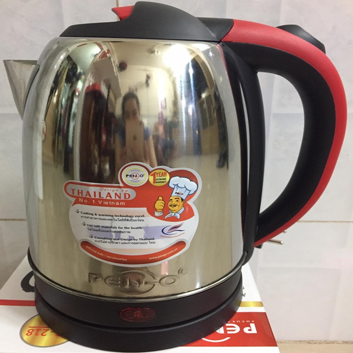 [HCM]ẤM ĐUN SIÊU TỐC  INOX  TỰ ĐỘNG  1.8 LÍT PENGO PG-218