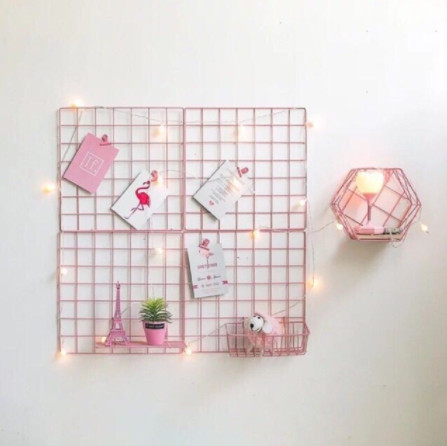 LƯỚI SẮT TRANG TRÍ MÀU HỒNG 2 TẤM