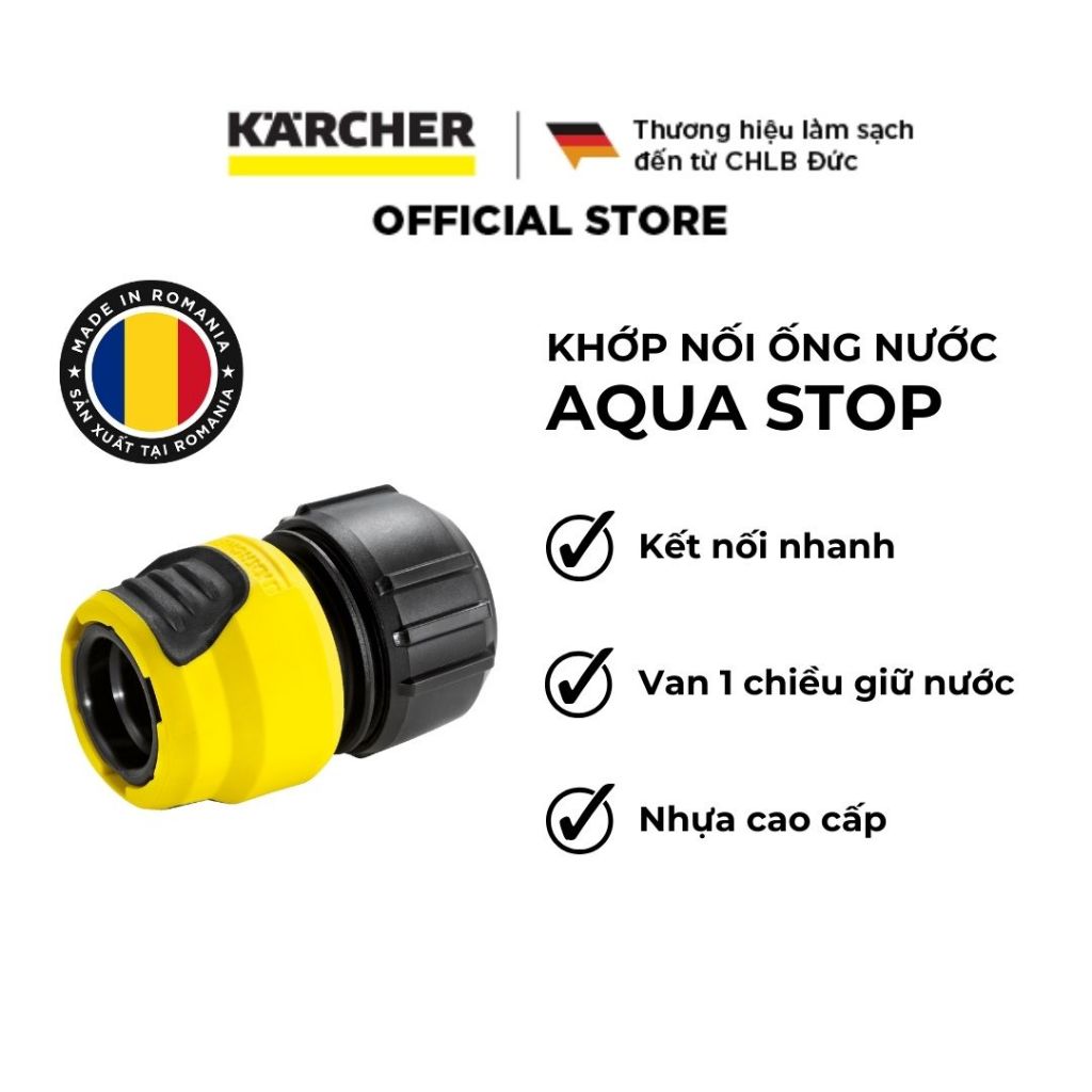 [Made in Romania] Karcher quick coupler suitable for 13-19mm diameter cord, aquastop 1 way water lock, quick connection