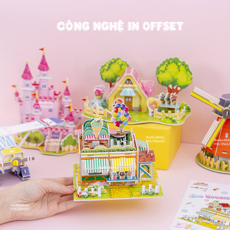 Đồ chơi nhà mô hình 3D bằng xốp cho bé