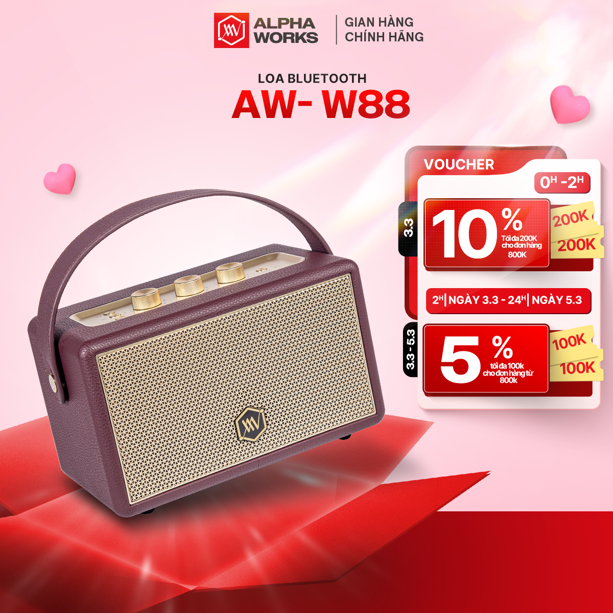 Loa Bluetooth Alpha Works W88 - Hàng Chính hãng
