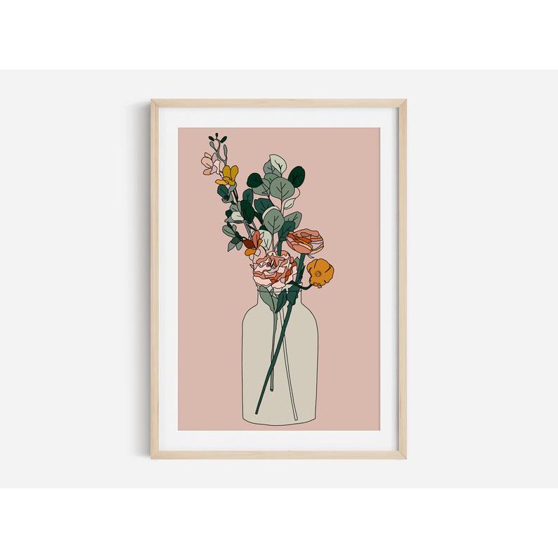 Tranh in cao cấp | Tranh nghệ thuật trừu tượng - Floral Print, Flower Print, Flower Abstract Art, Boho Print