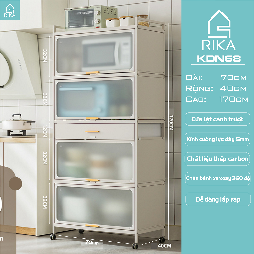 Kệ để đồ đa năng rika kdn68 tủ kệ đa năng 45 khung thép cacbon siêu chịu lực, sơn cách điện an toàn, hàng nhập khẩu chính hãng