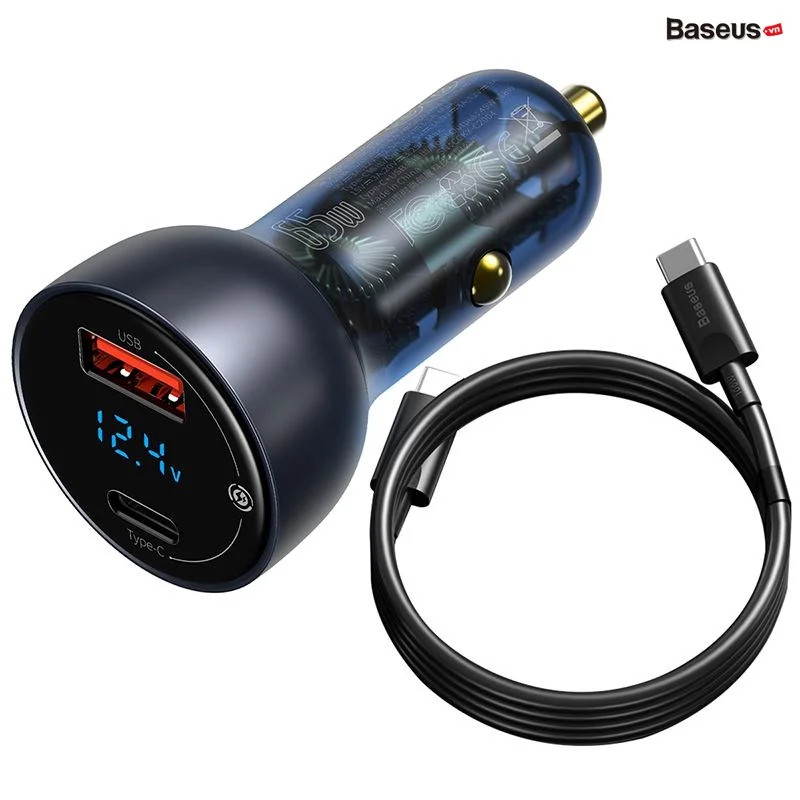 Baseus 65w fast car charger quick charge 4.0 3.0 usb phone charger for huawei scp qc4.0 pd3.0 type c pd fast charging charger for laptop tablet