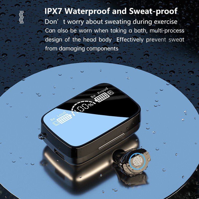 Tai Nghe Bluetooth Không Dây Pin Trâu M19 Mẫu Mới 2023 Phiên Bản Thứ 12 Mắt Sói Trong Đêm Không Dây Chống Nước Cảm Biến - BẢO HÀNH 1 ĐỔI 1