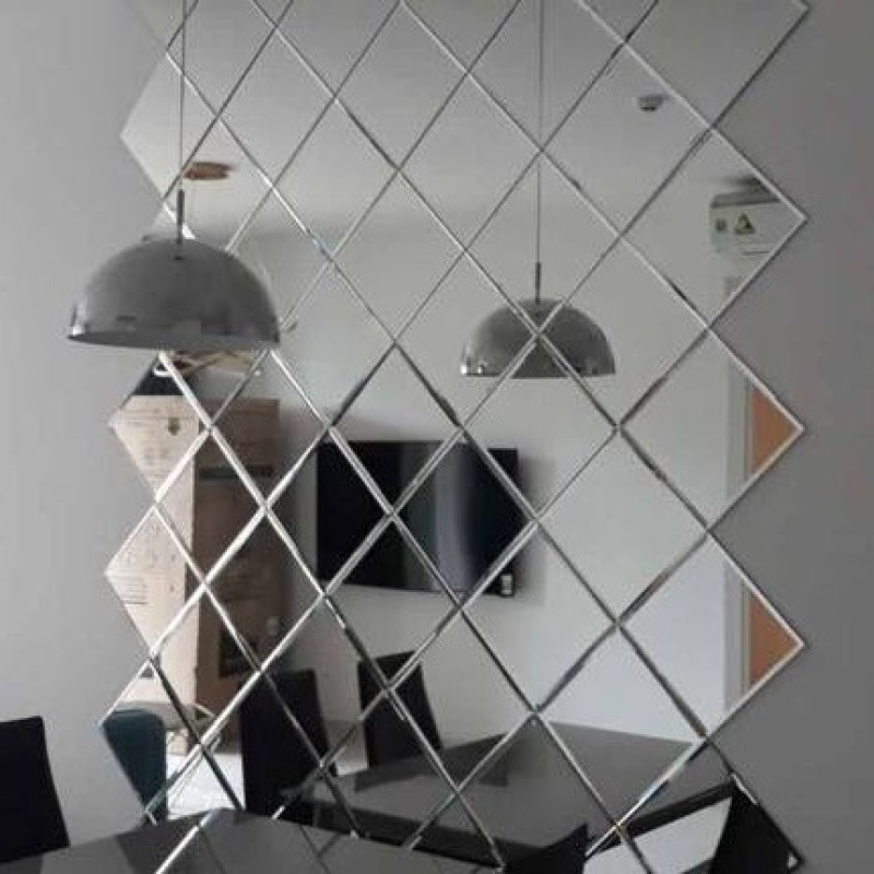 [CÓ CLIP] Gương hình thoi dán tường cỡ lớn 20x20cm gương trang trí gương decor cỡ lớn gương tráng bạc gương 3D hình thoi giá rẻ