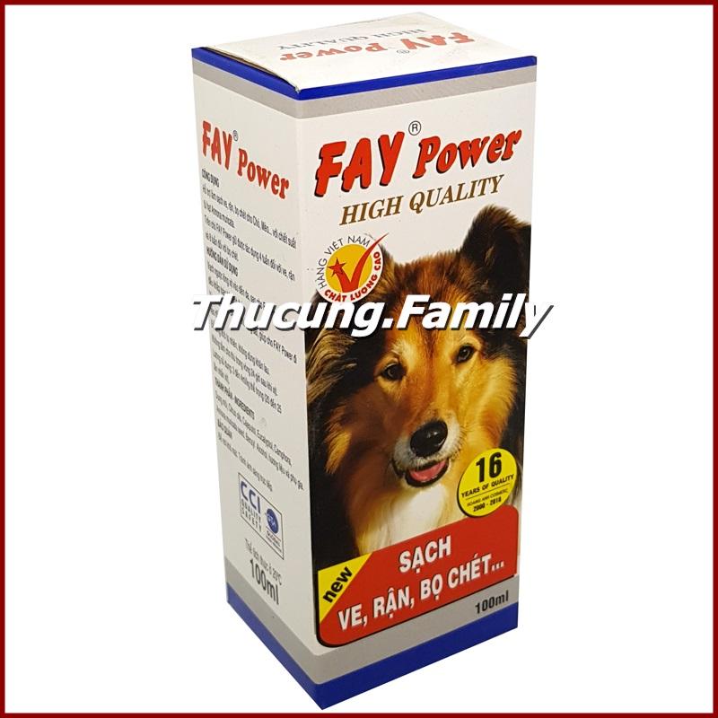Chai xịt ve rận bọ chét cho chó. fay power 100ml