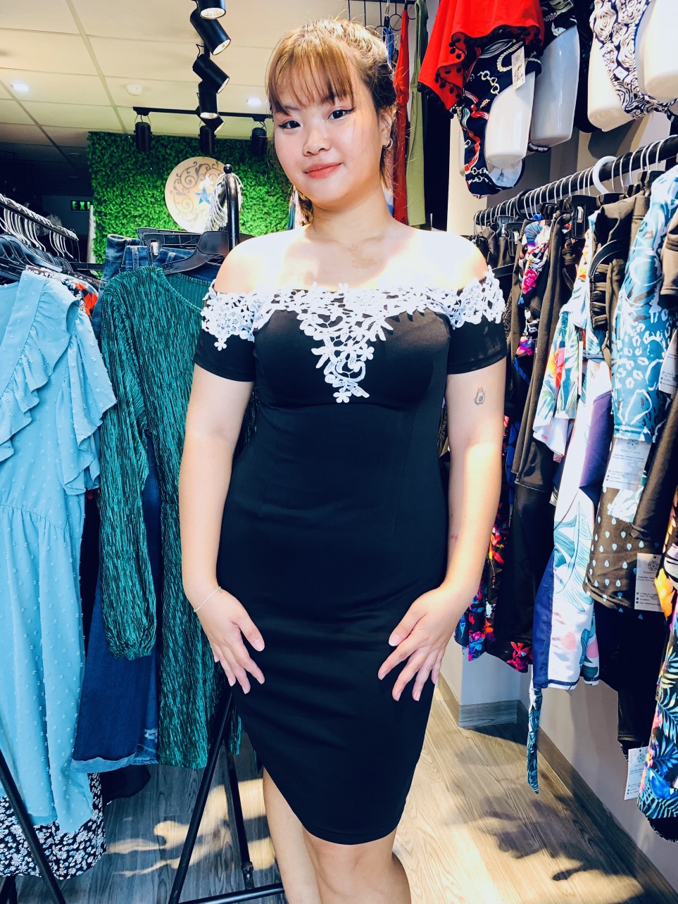 ĐẦM TRỄ VAI BIG SIZE 55- 110KG PHỐI REN (KS61083-2)