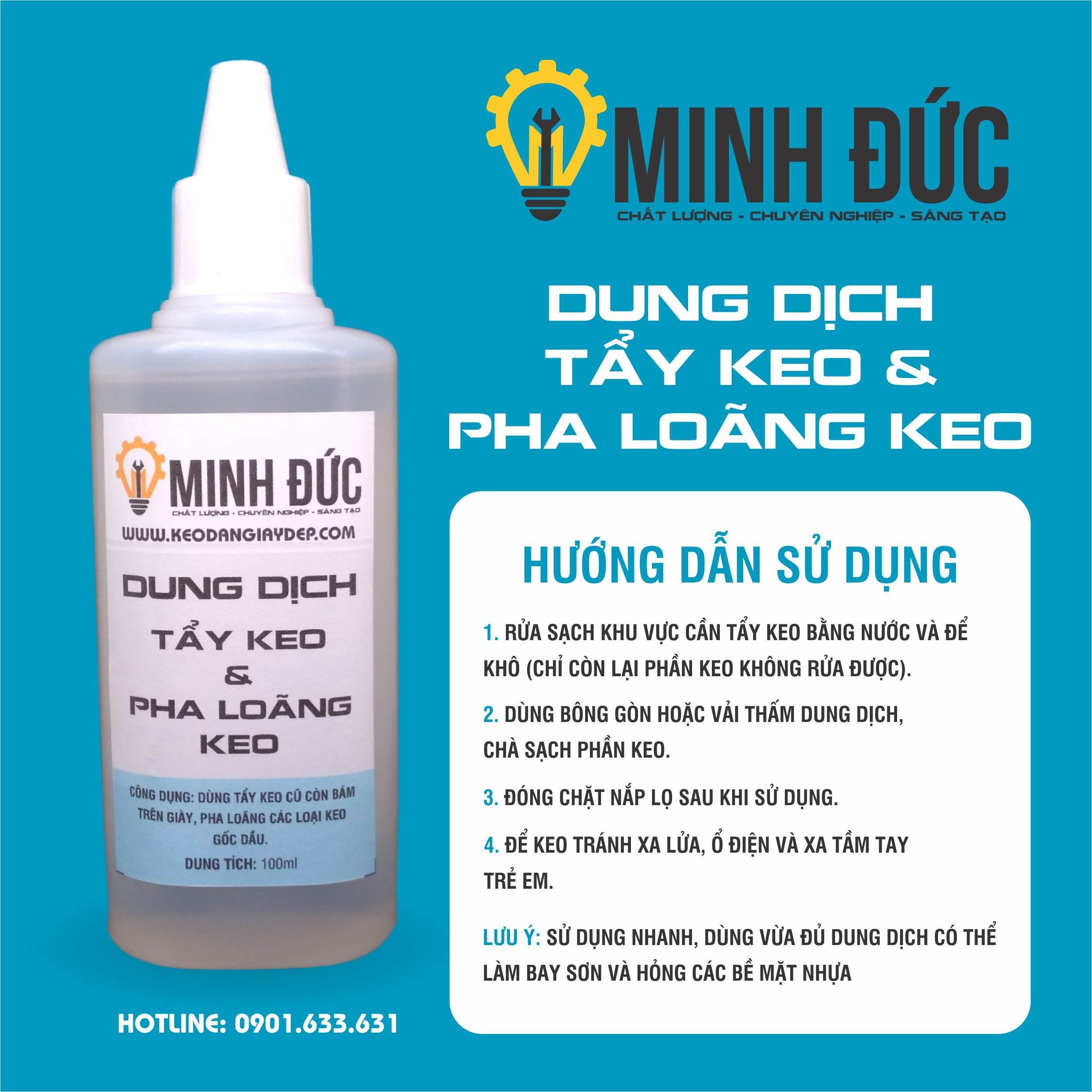 Dung dịch tẩy keo (dùng kèm keo dán giày) - 100ml
