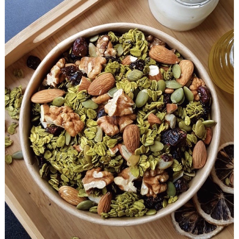 500Gram Granola 45% yến mạch 3 vị ( Vị truyền thống, Vị matcha, vị Chocolate)