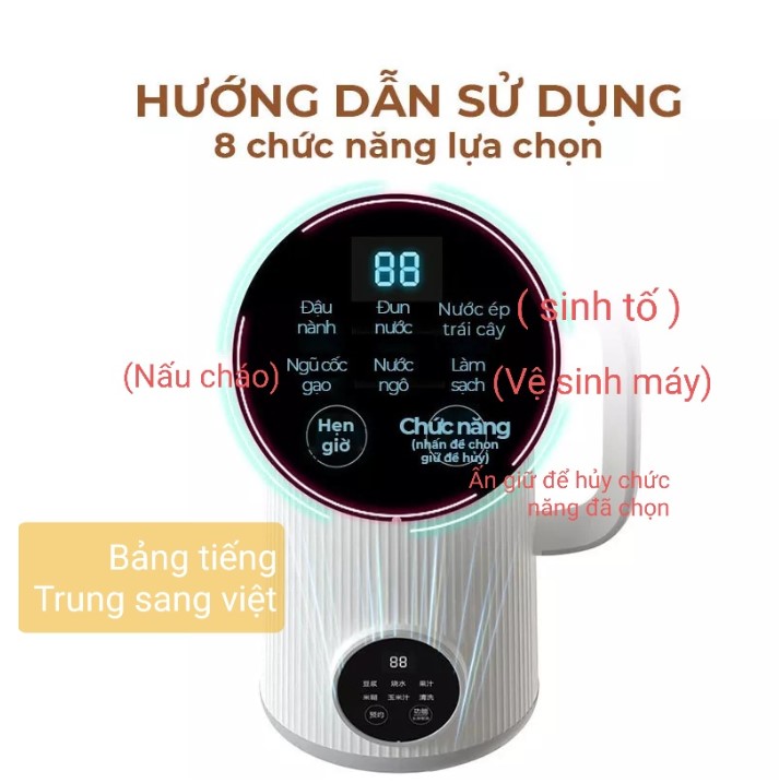 Máy làm sữa hạt ,máy nấu sữa hạt OSTMARS 800ml