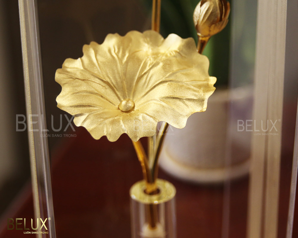Bình hoa sen mạ vàng 24k 3 nhánh [HOTDEAL]