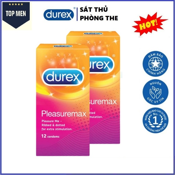 [Combo 2 Hộp] Bao cao su gân gai Durex Pleasuremax nhập khẩu