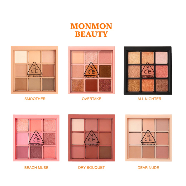 Phấn Mắt 3CE Multi Eye Color Palette, Màu Mắt 9 Ô Có Nhũ (9,5g)