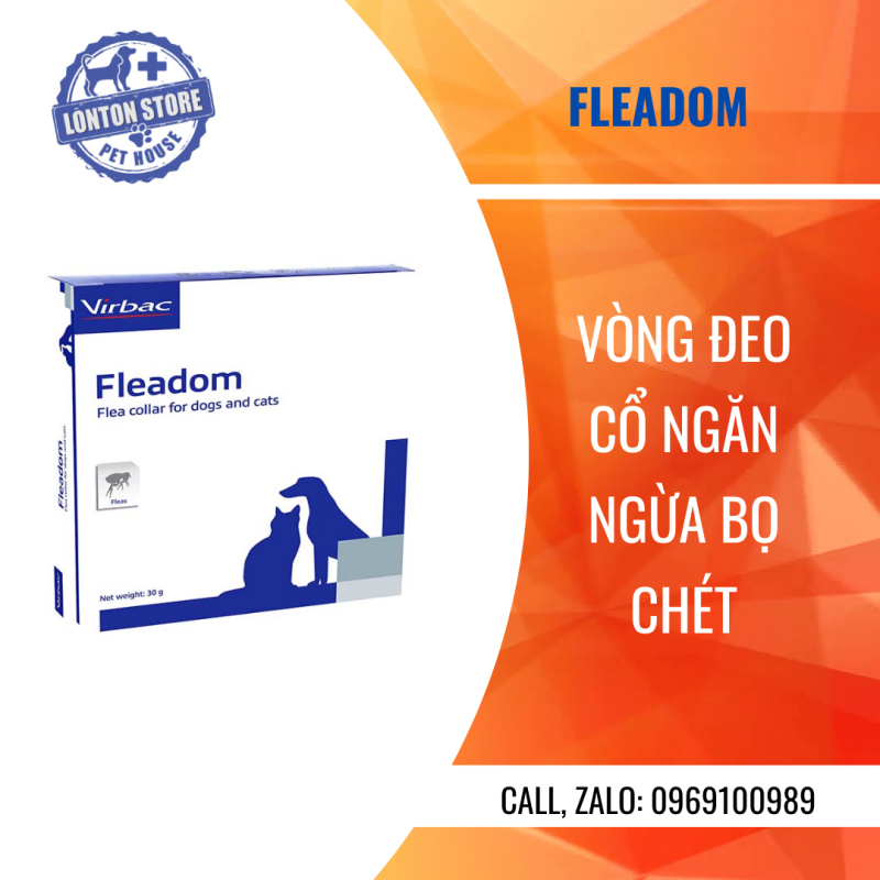 VIRBAC Fleadom - Vòng đeo cổ đẩy lùi và ngăn ngừa bọ chét cho thú cưng- Lonton shop