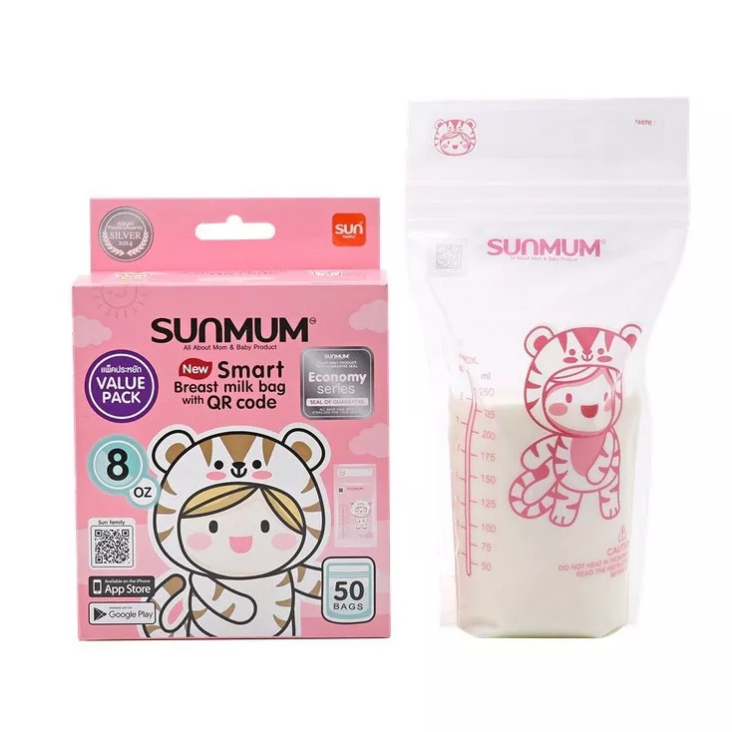 Hộp 50 túi trữ sữa sunmum thái lan 100ml,150ml, 250ml