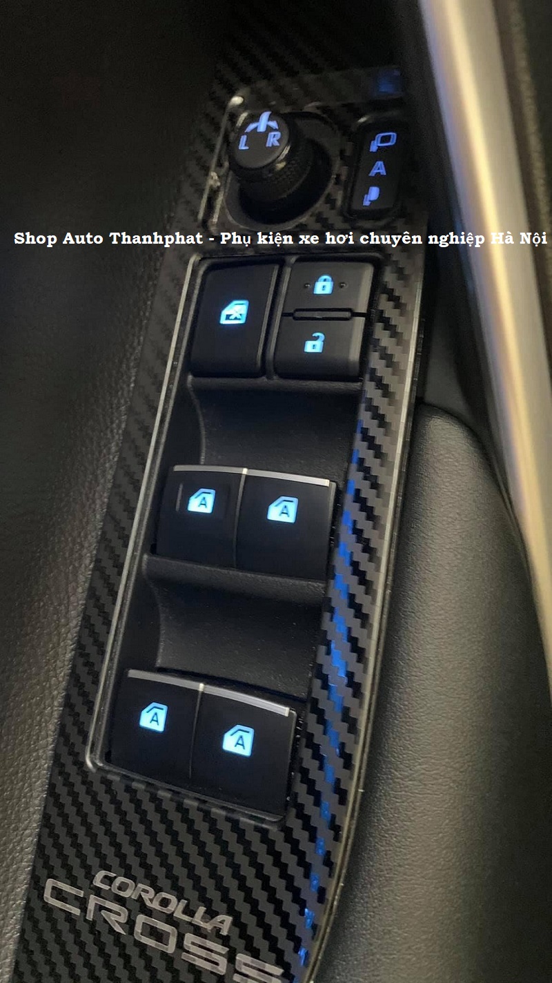 Toyota Cross, Ốp trang trí nội thất Carbon Toyota Corolla Cross 2020-2023 Cao cấp Full 9 chi tiết