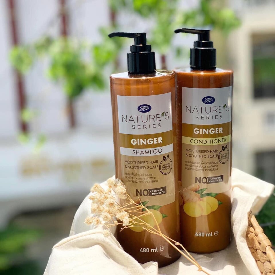 CẶP DẦU GỘI - XẢ GỪNG HỮU CƠ BOOTS THÁI LAN