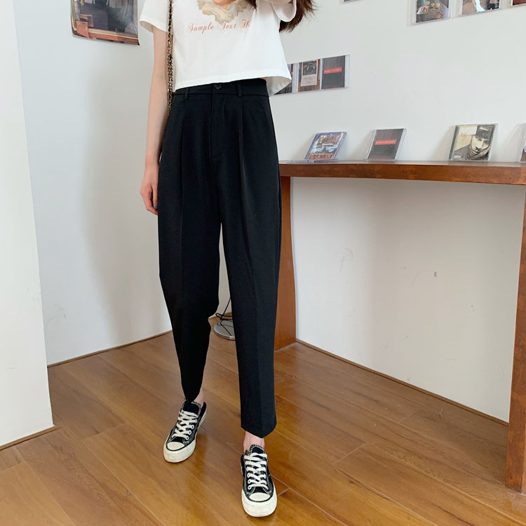 [HCM]Quần tây nữ baggy bigsize màu đen