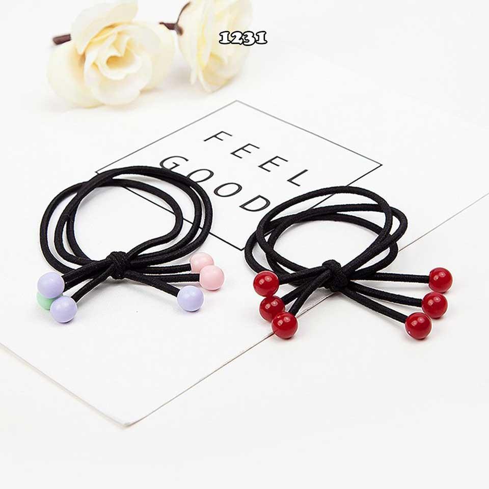 Dây Cột Tóc Thun Tròn Mix Cherry Dễ Thương Ah1231