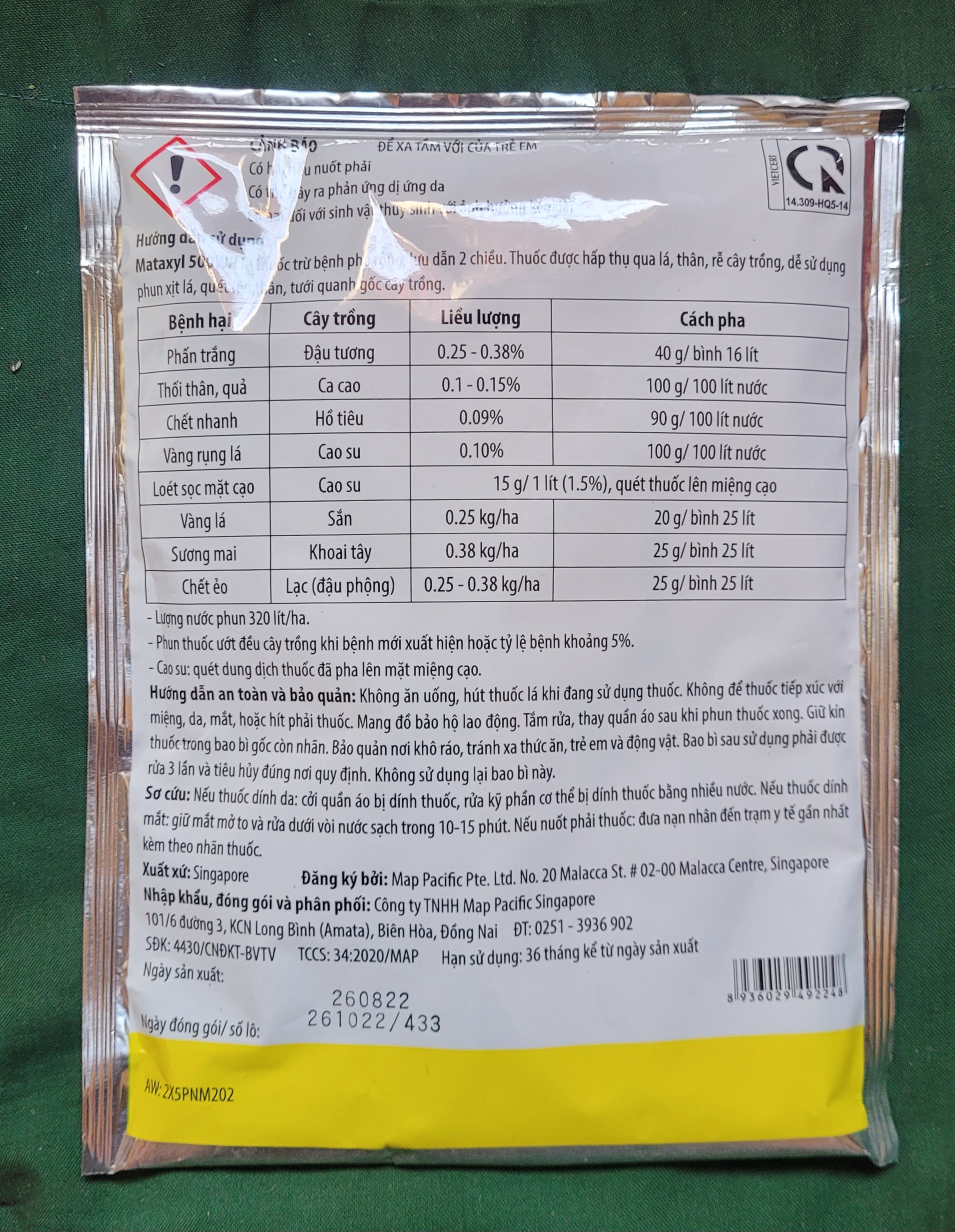 Thuốc trừ bệnh Mataxyl 500WP gói 100gr,