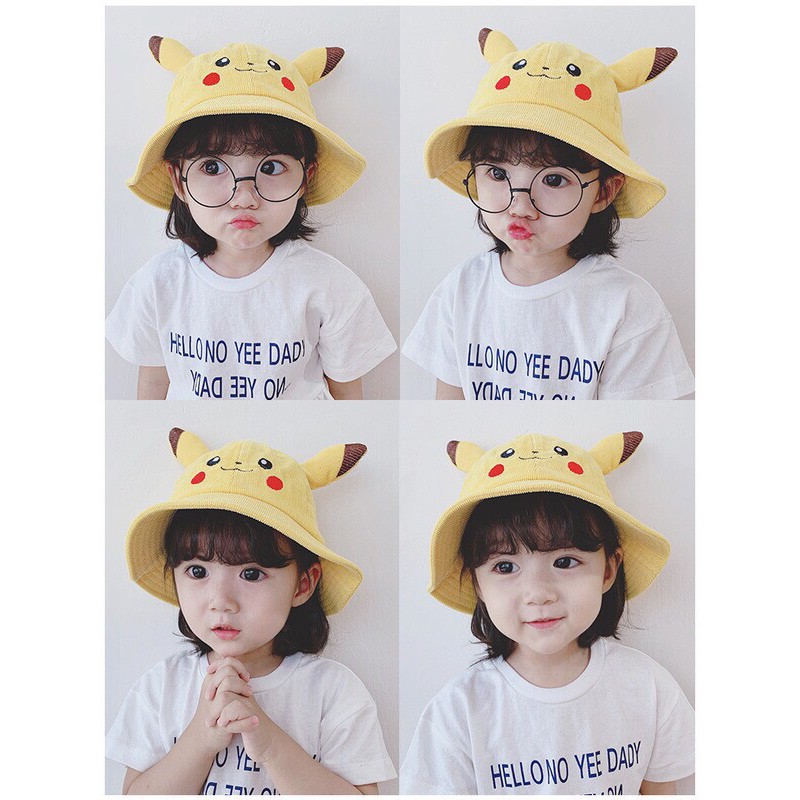 [Deal - Hot đầu xuân ] Mũ Pikachu rộng vành cho bé yêu Jm01