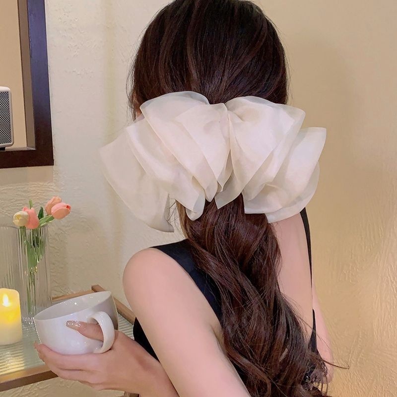 Kẹp Tóc Nơ Lưới Cỡ Lớn Thời Trang Hàn Quốc Cho Nữ