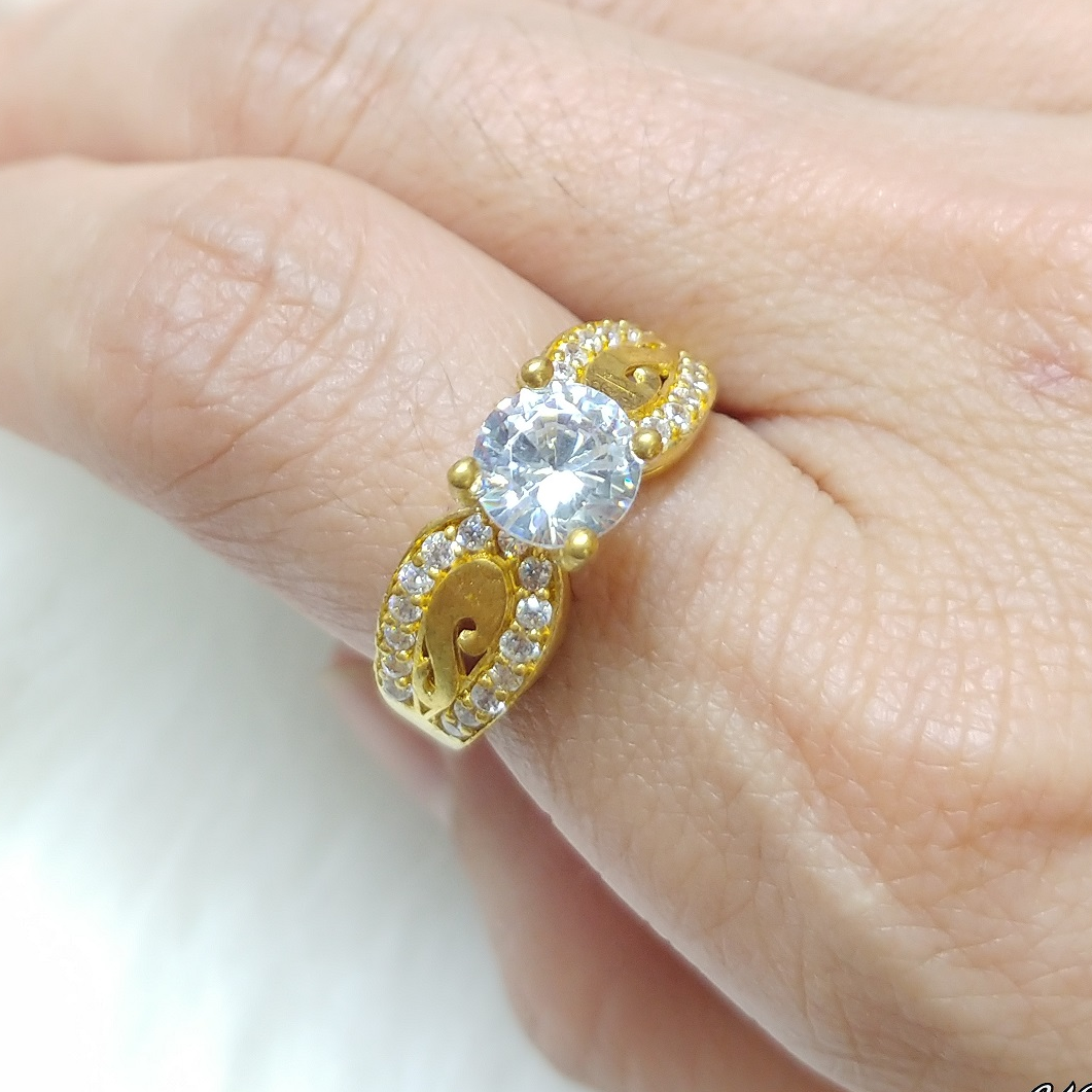 Nhẫn Nữ Cánh Thiên Thần Đính Đá Vàng Vonfram Cao Cấp Không Phai Màu -Bảo Hành 5 Năm