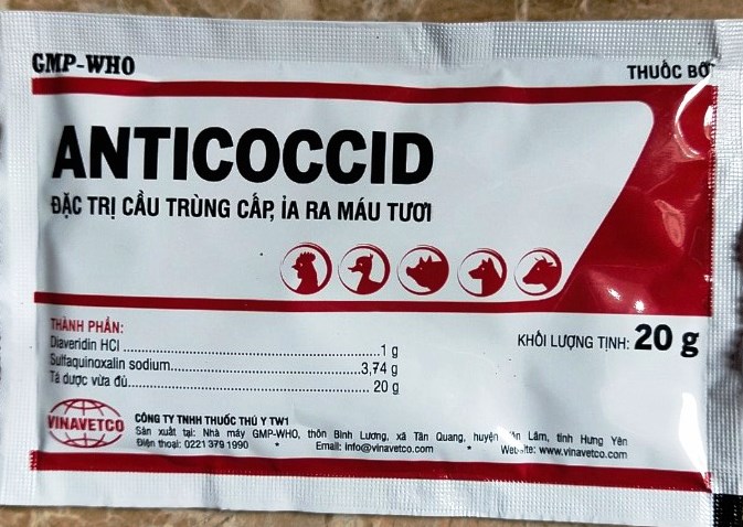 Đặc trị gia cầm gà chim cút bồ câu tiêu chảy phân đỏ, có máu-Cực kỳ hiệu qủa