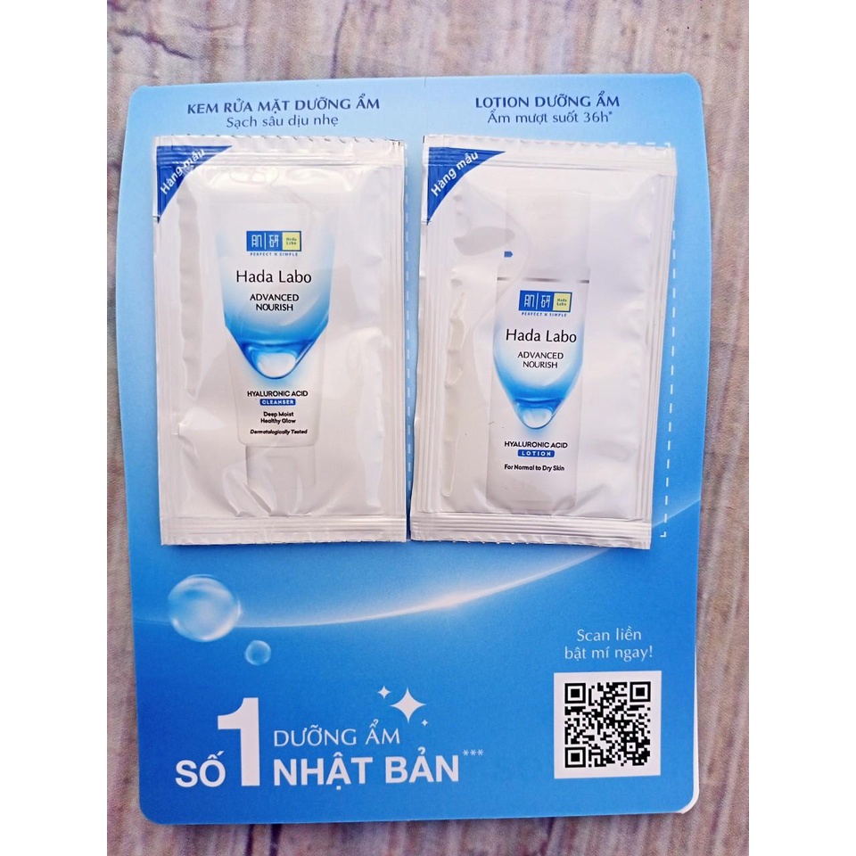 20 gói Kem rửa mặt dưỡng ẩm Hada labo (Mẫu thử gói mini 3g)