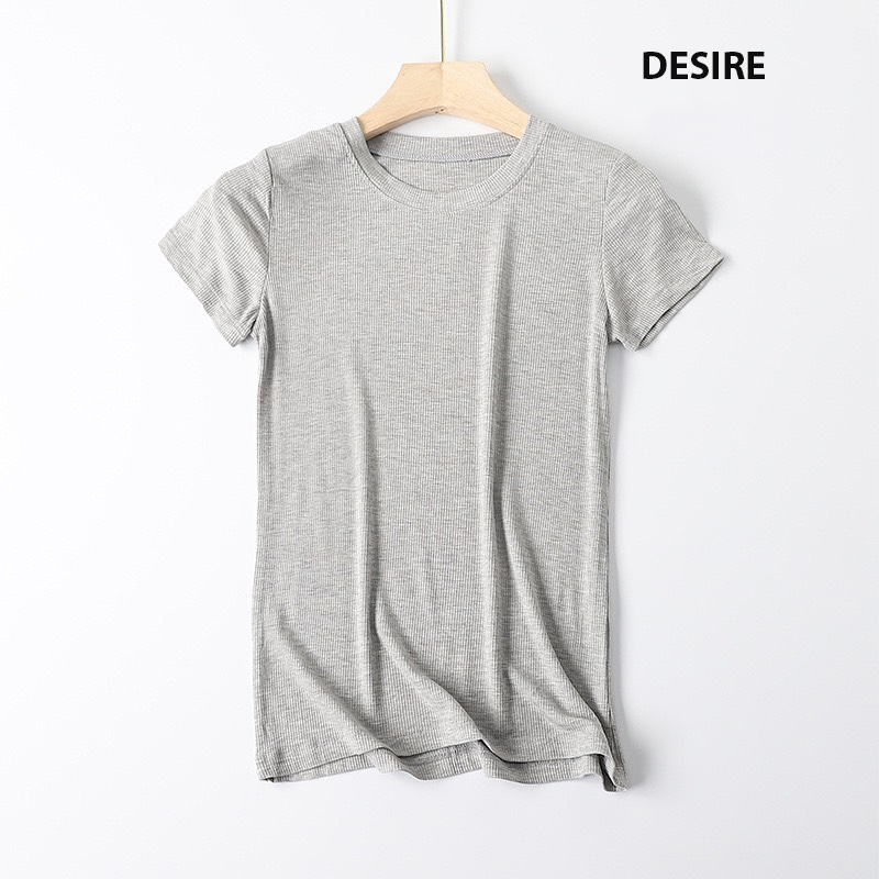 Áo thun trơn cộc tay basic thun cotton cổ tim mịn mát mùa hè AN-02