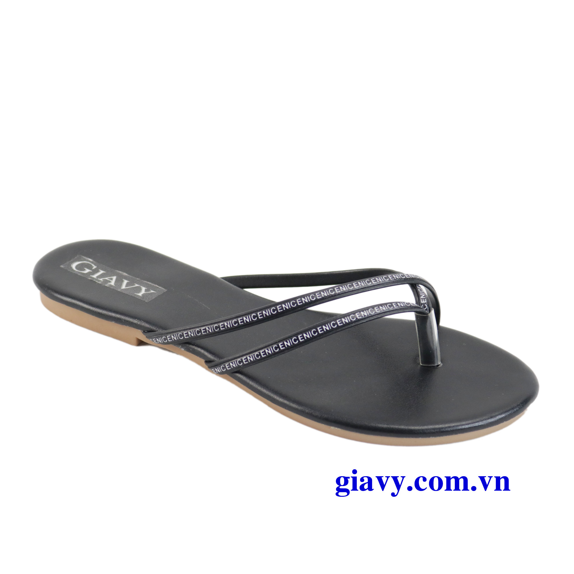 Dép xỏ ngón nữ GIAVY-Dép quai mãnh đế chống trơn dễ mang hàng ngày nk533 màu đen