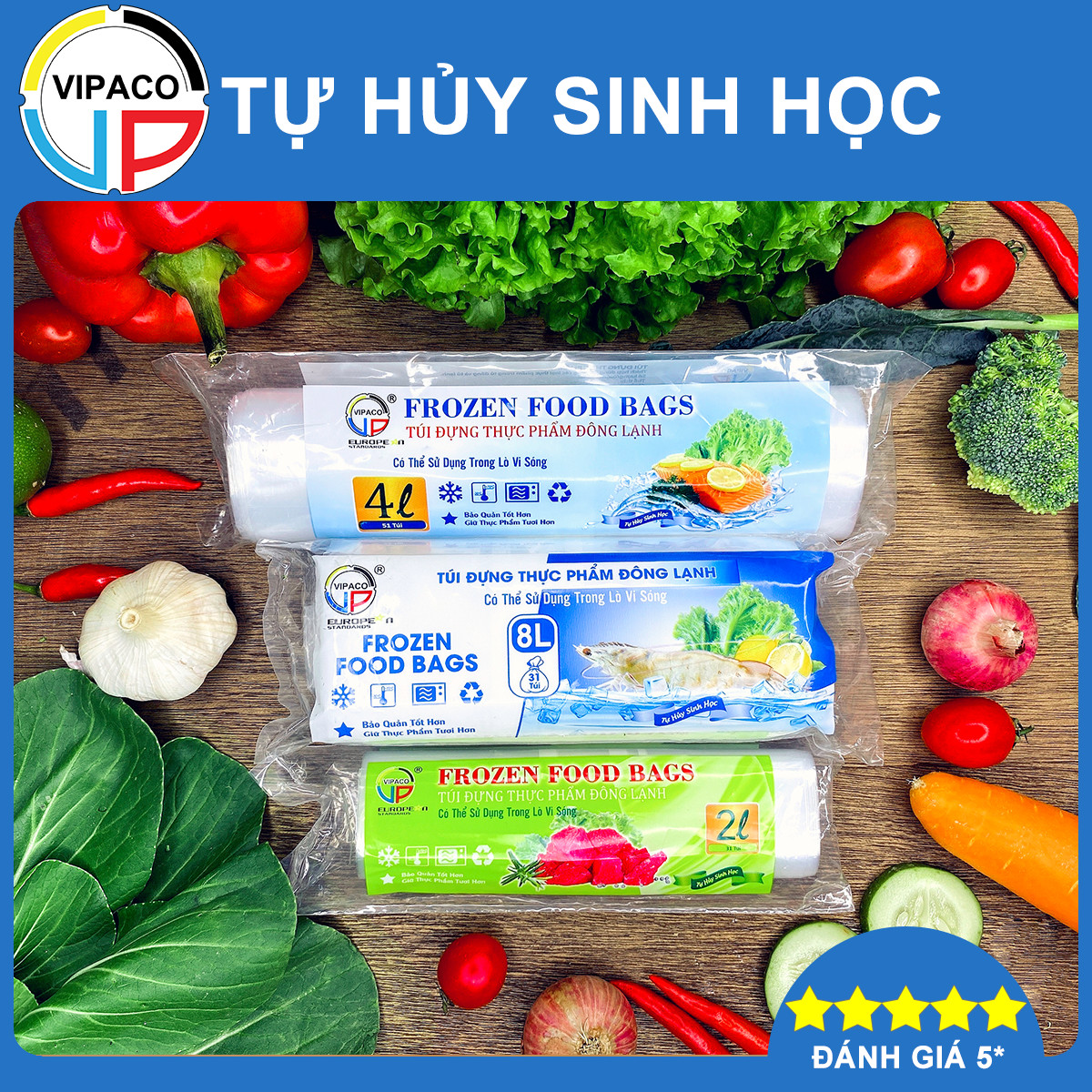 [QUÀ TẶNG] Túi đựng thực phẩm đông lạnh Vipaco 2 Lít