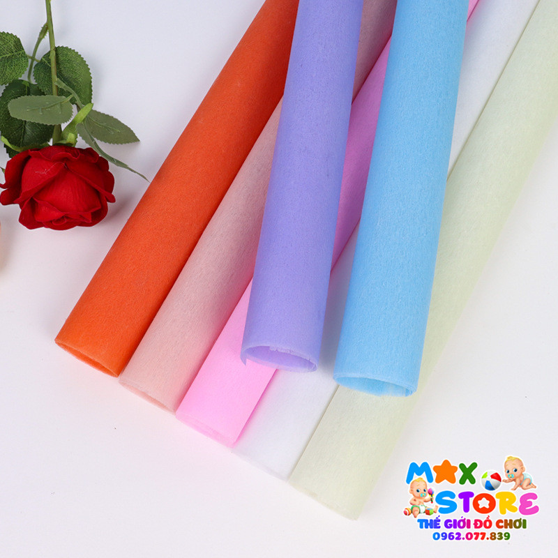 Giấy Mếch Lụa Gói Hoa Nhiều Màu Kích Thước 60*60cm