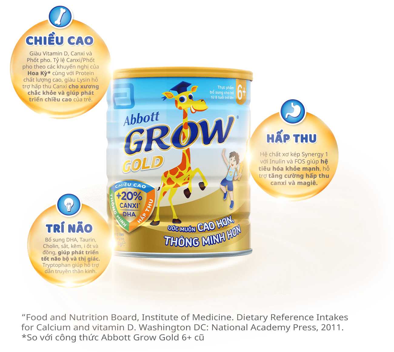 Abbott Grow Gold 6+ Powdered Milk Can 800g (for Children from 6 Years Old)