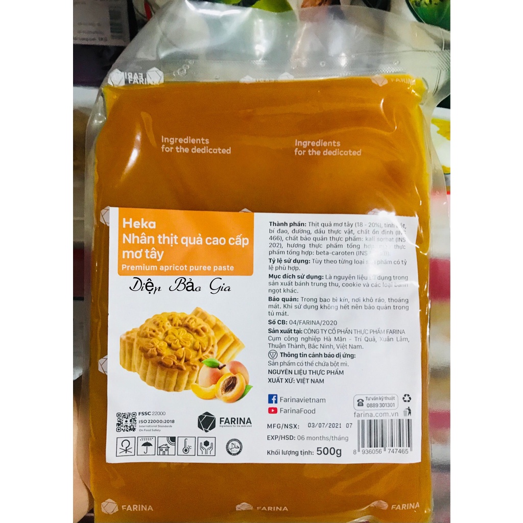 Nhân bánh trung thu FARINA HEKA/TAIWAN (500g)