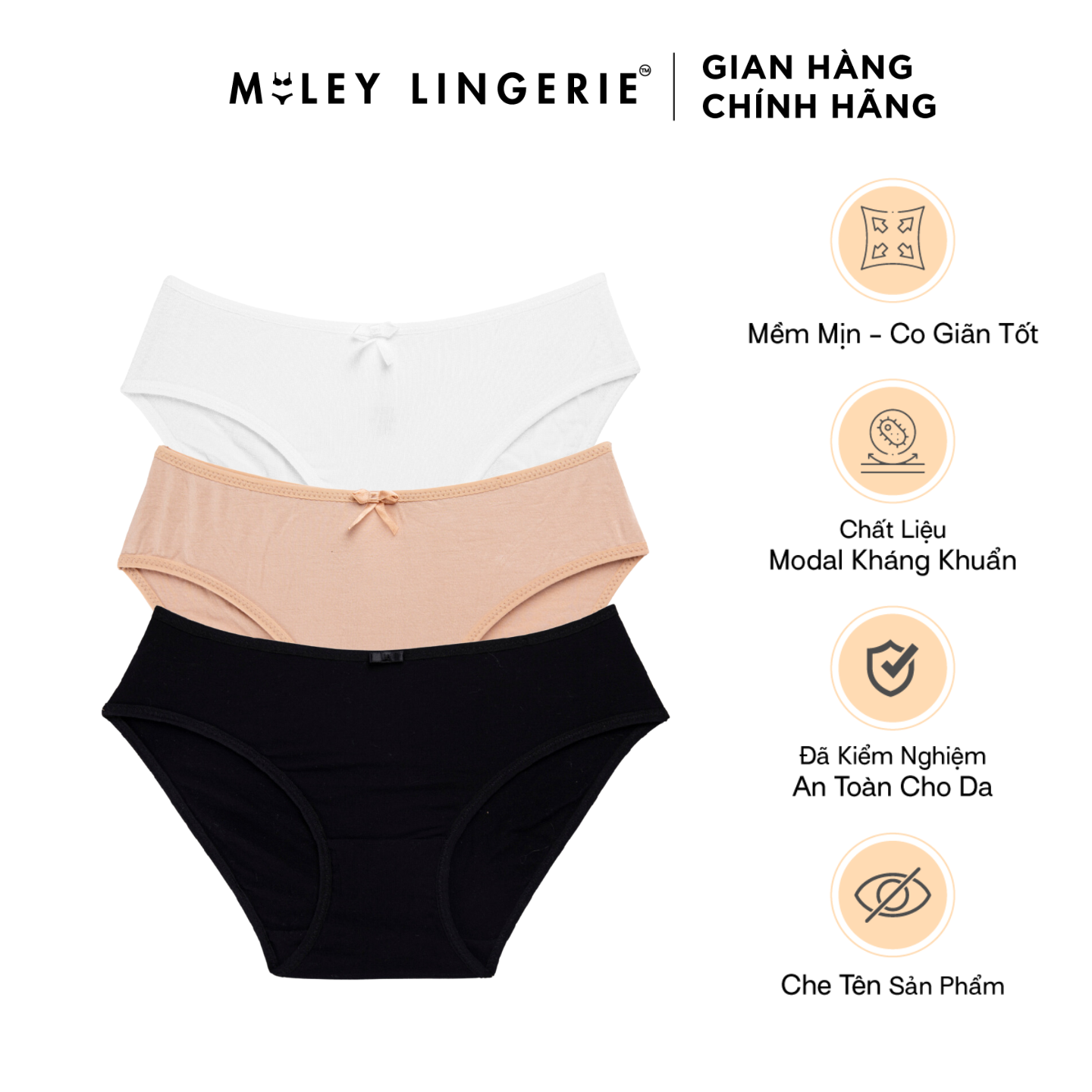 Combo 3 Quần Lót Flexi Cotton Lụa Co Dãn 4 Chiều Miley Lingerie